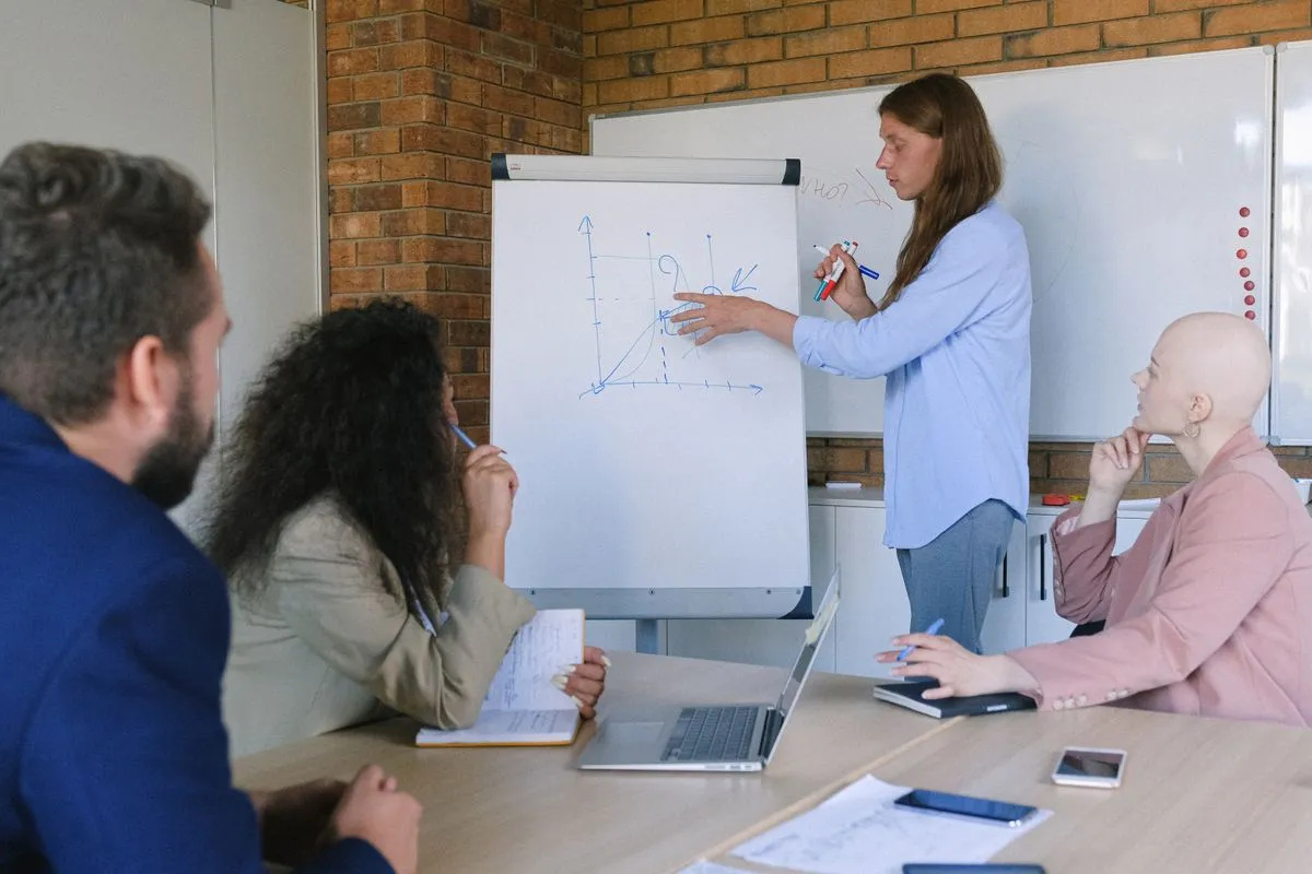 Care team members listening during a training session
