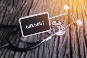 the burnout battle how to fight back stethoscope on table with words burnout